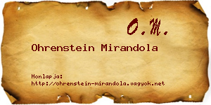 Ohrenstein Mirandola névjegykártya